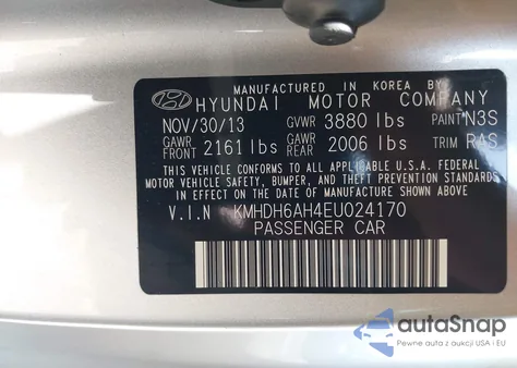 2014 Hyundai Elantra Coupe from USA, damaged, VIN KMHDH6AH4EU024170